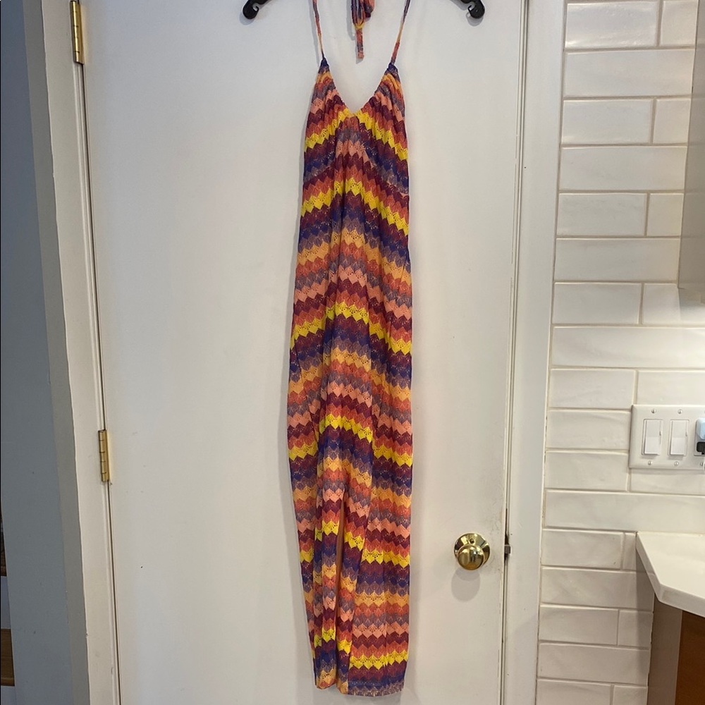 Spaghetti Strap Chevron Maxi Dress